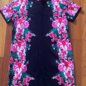 Tuckernuck Black and Pink Floral Midi Dress